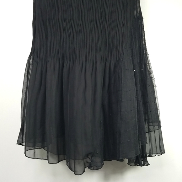 Parkhurst Women's Skirt Asymmetrical Gauze See Trough With Sequins Black - Picture 4 of 8